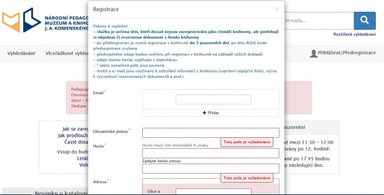 Pečlivě si přečtěte instrukce a poté vyplňte formulář.
