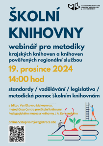 Webinář pro metodiky krajských knihoven o školních knihovnách