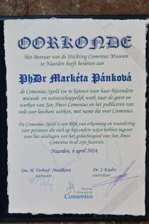 Ocenění M. Pánkové v Naardenu